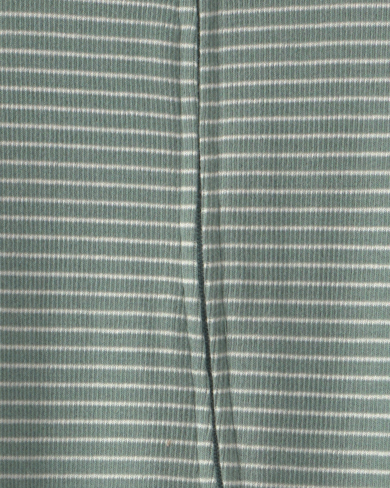 Baby Organic Cotton Ribbed Sleep & Play Pajamas in Stripes - Green