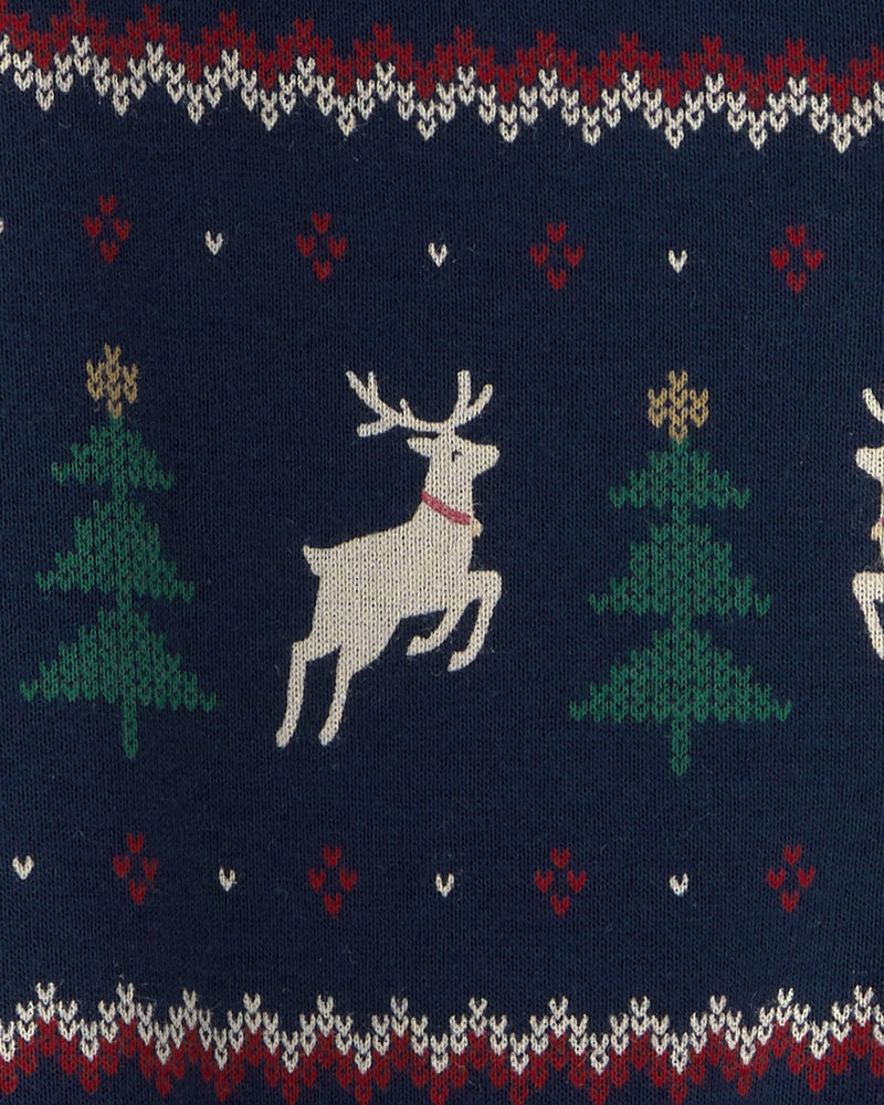 Baby Organic Cotton Fair Isle Sleep & Play Pajamas - Navy
