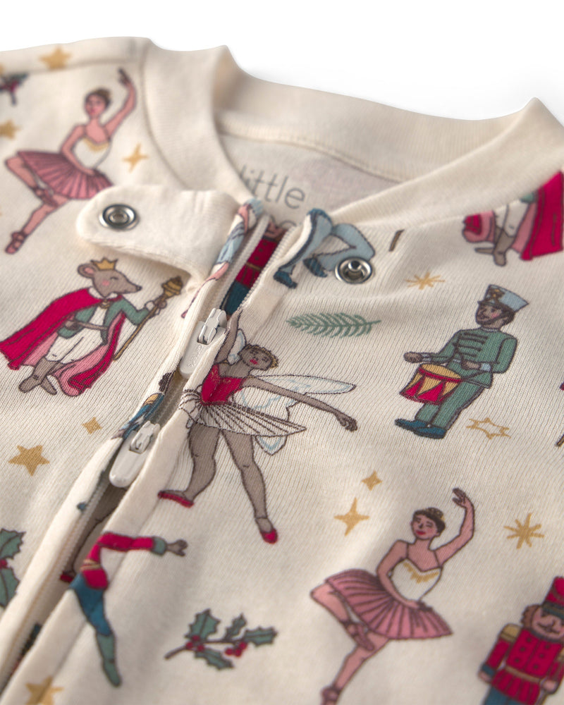 Baby Organic Cotton Sleep & Play Pajamas in Nutcracker - Cream