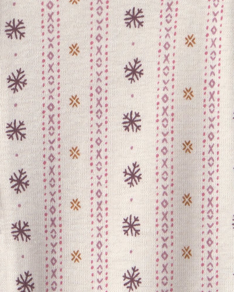 Baby Girl Organic Cotton Pointelle Sleep & Play Pajamas - Cream