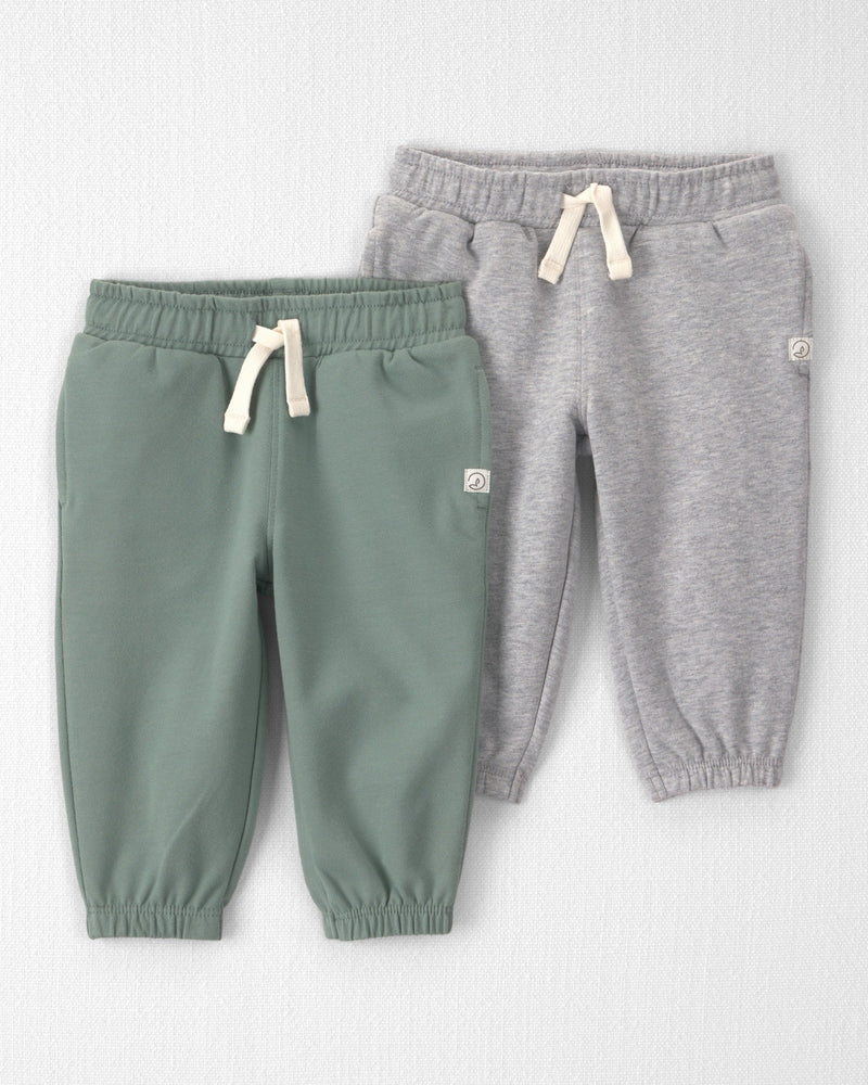 Baby 2 Pack Organic Cotton French Terry Joggers - Assorted