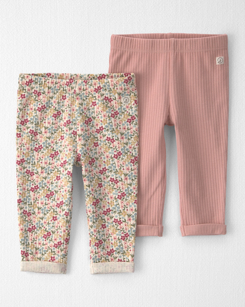 Baby Girl 2 Pack Organic Cotton Leggings - Assorted