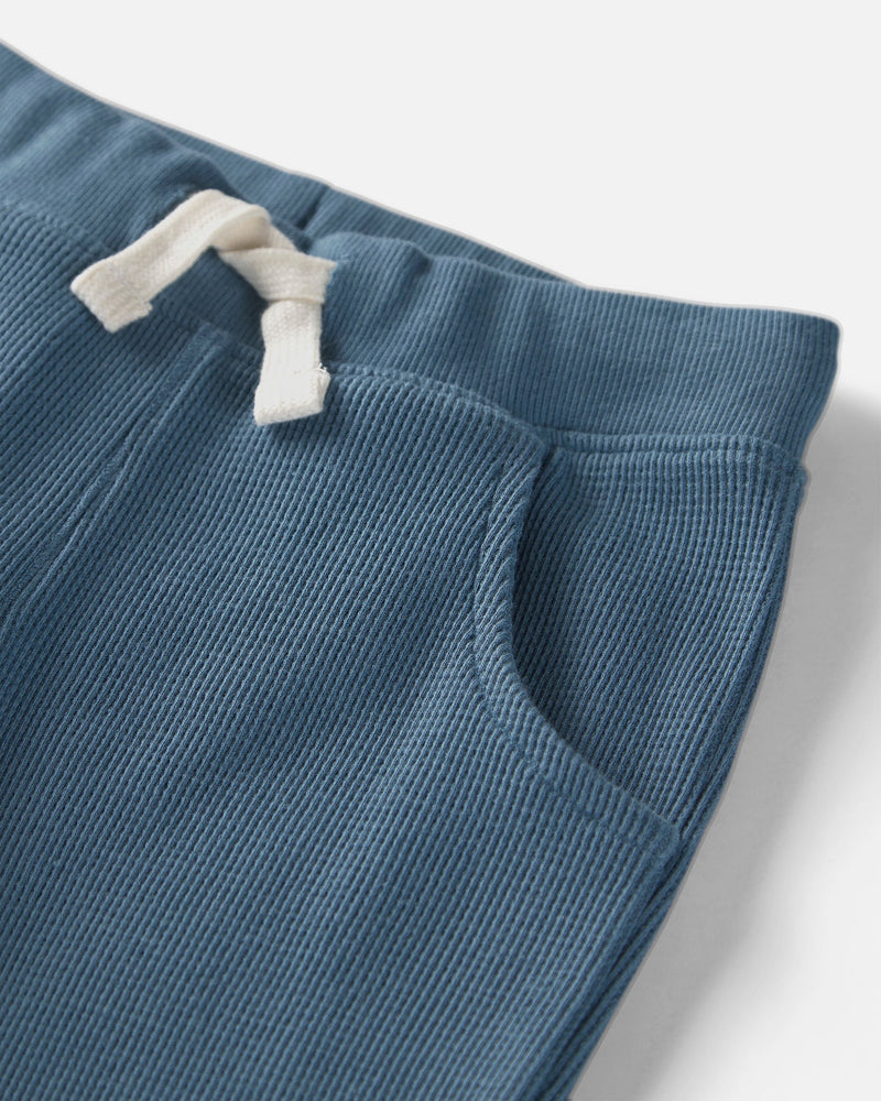 Baby 2 Pack Organic Cotton Waffle Knit Pants - Navy