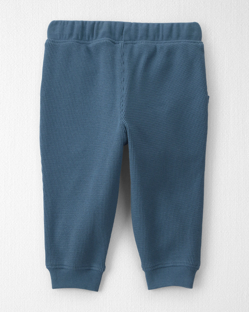 Baby 2 Pack Organic Cotton Waffle Knit Pants - Navy
