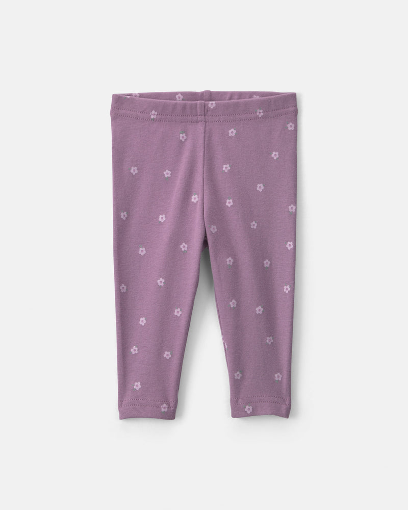 Infant Girls 3-Piece Floral Teddy Fleece Layering Set - Purple