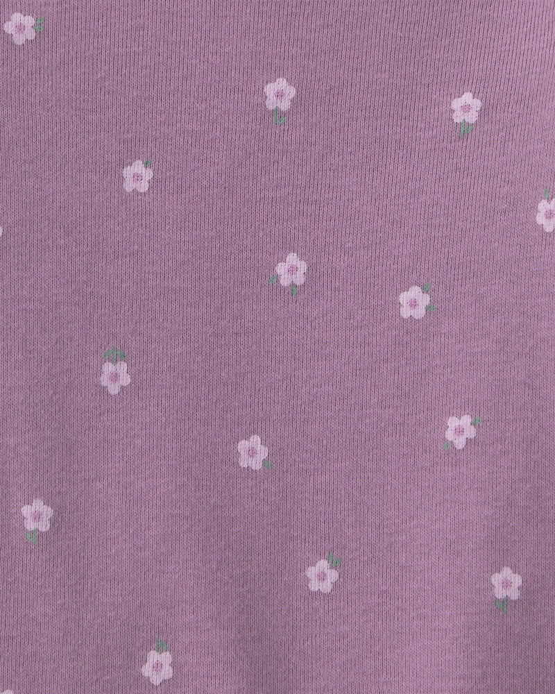 Infant Girls 3-Piece Floral Teddy Fleece Layering Set - Purple