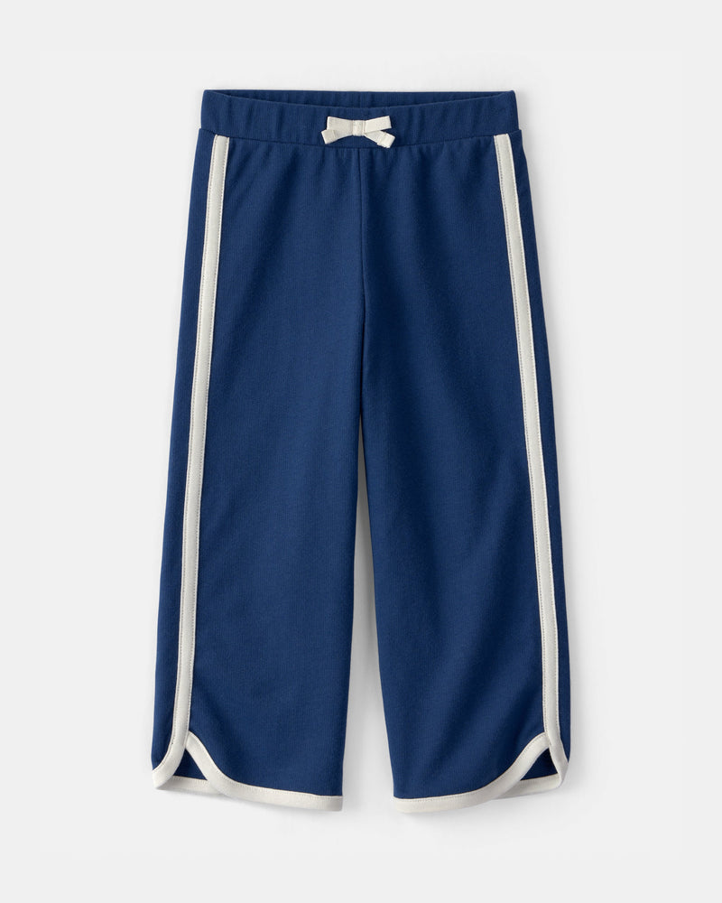 Toddler Girl French Terry Wide-Leg Pants - Blue