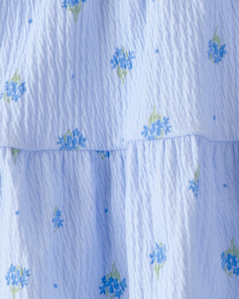 Toddler Girl 2-Piece Floral Top & Skort Set - Blue