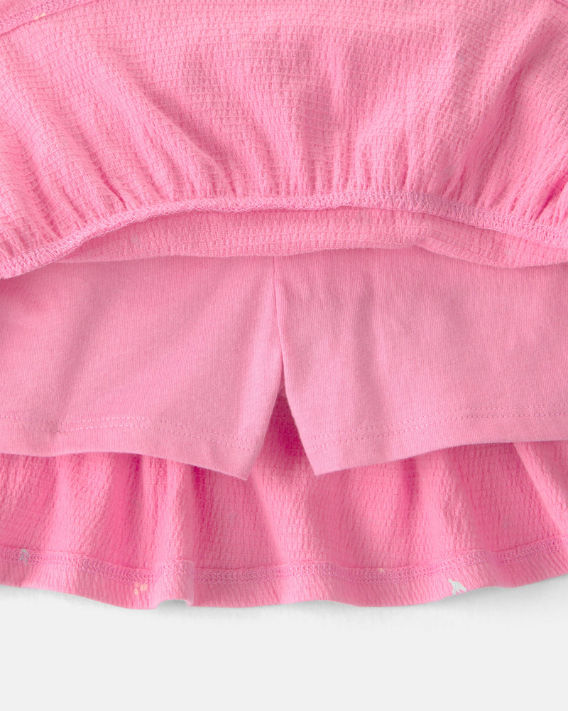 Toddler Girl 2-Piece Floral Top & Skort Set - Pink