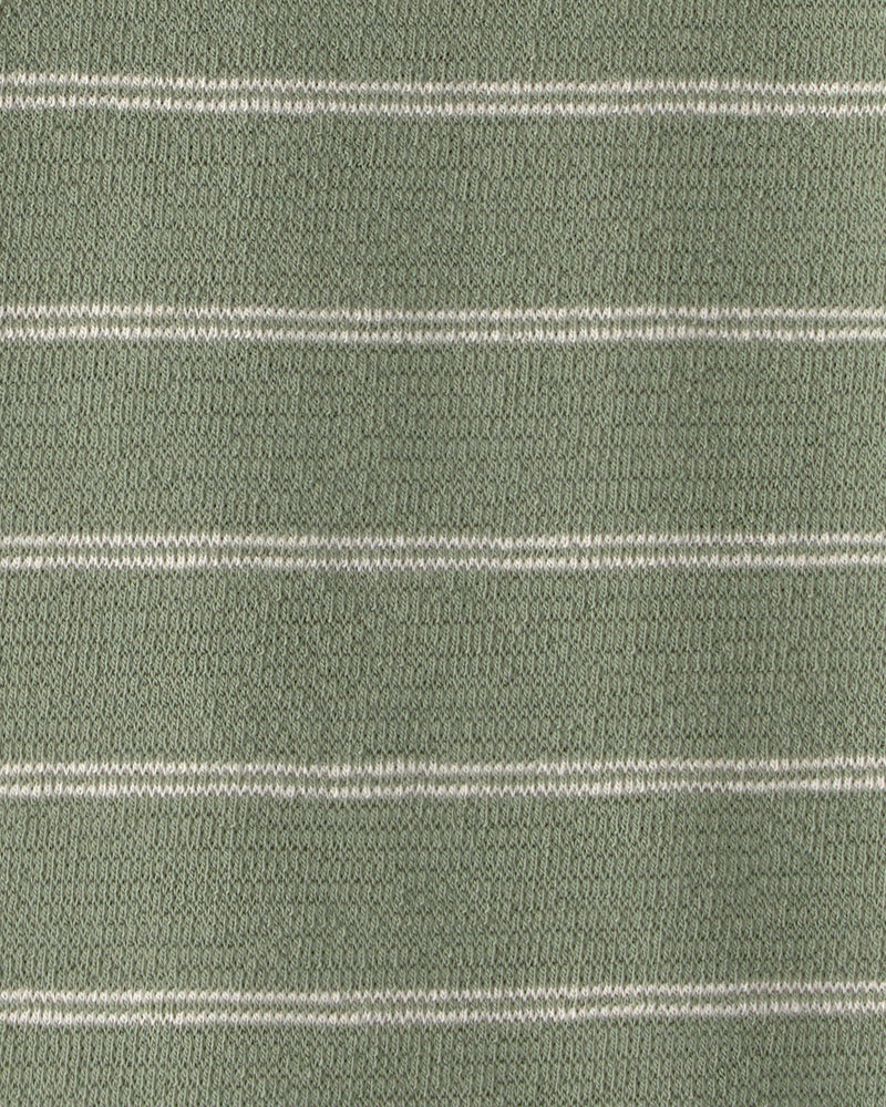 Toddler Boy Striped Polo Shirt - Olive