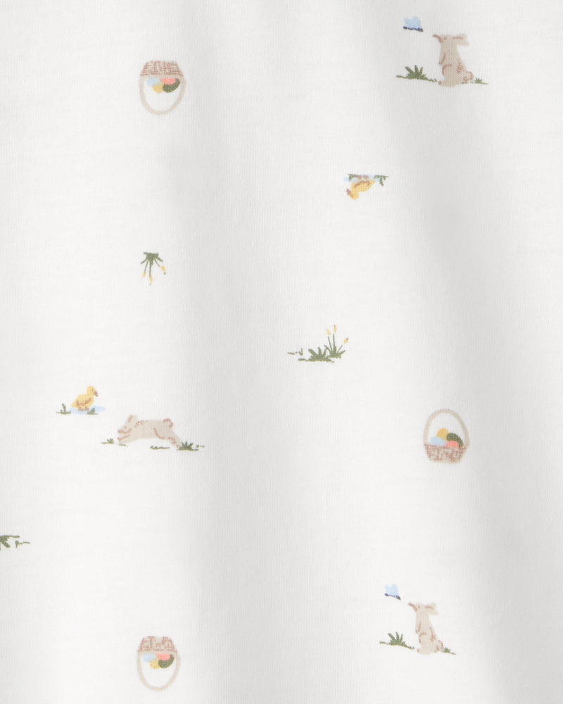 Toddler Boy Easter Bunny Polo Shirt - White