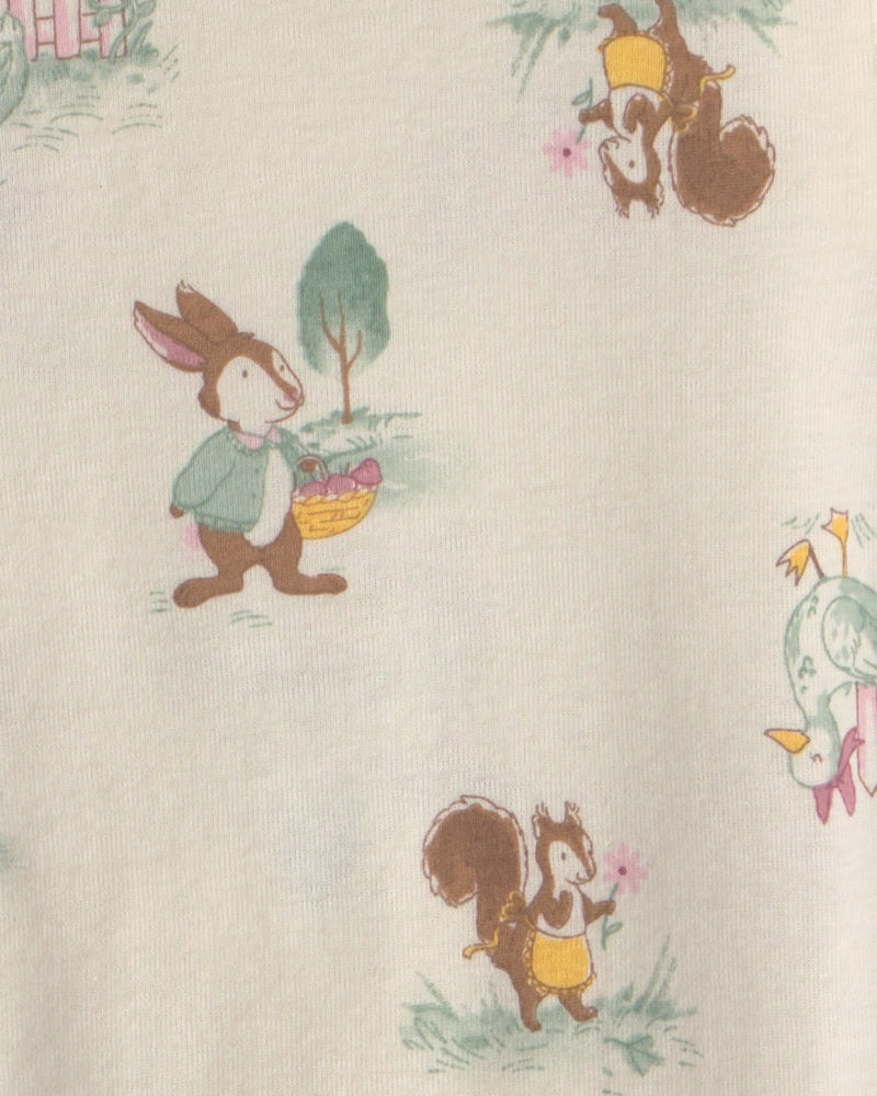 Toddler Girl Country Chicken 100% Cotton Snug Fit 4 Piece Pajama Set - Assorted