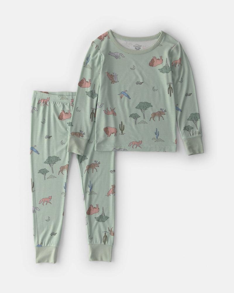 Toddler Boy 2 Piece Desert PurelySoft Snug Fit Pajama Set - Green