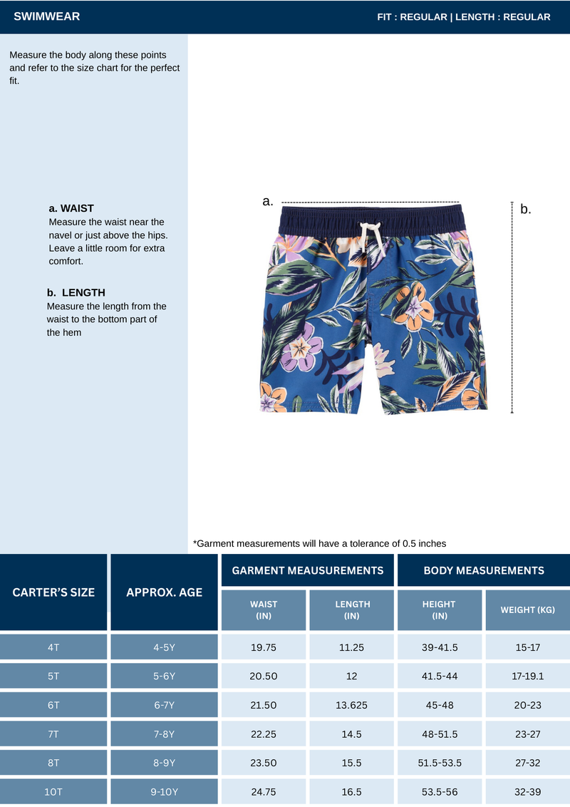 Baby Boy Bandana Floral Swim Trunks - Blue
