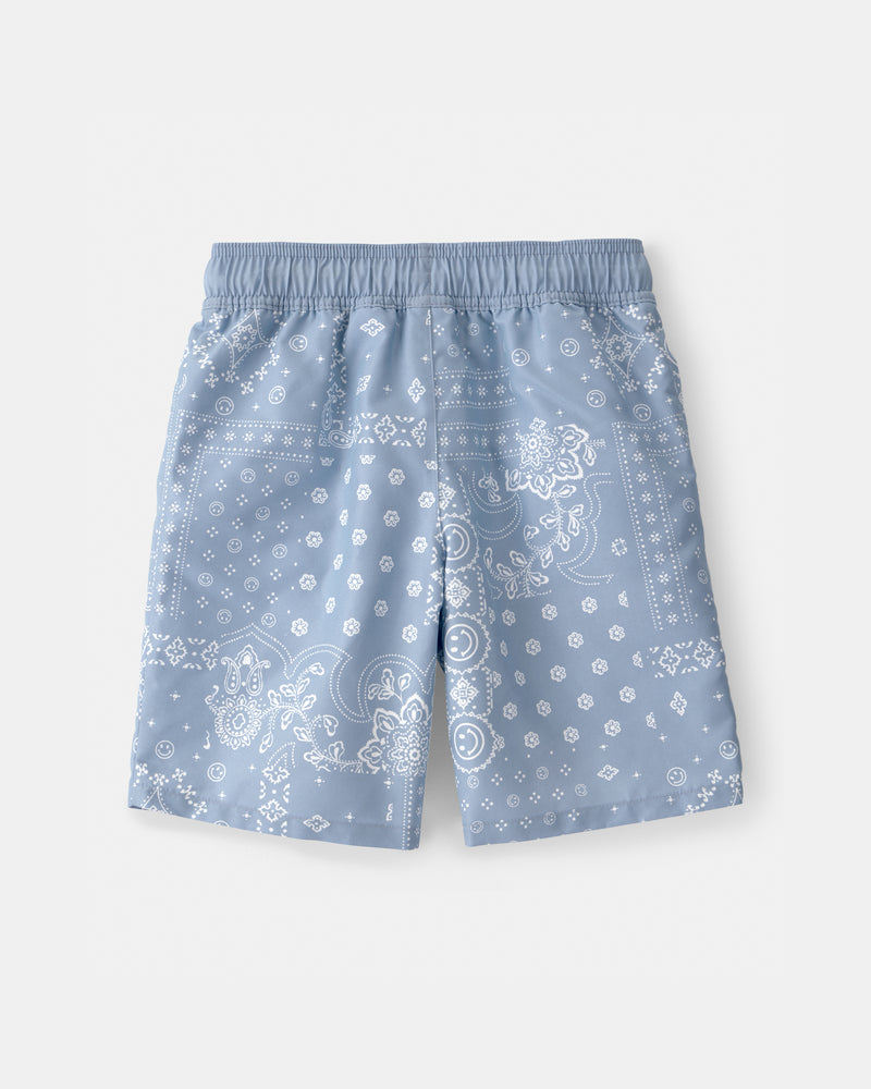 Baby Boy Bandana Floral Swim Trunks - Blue
