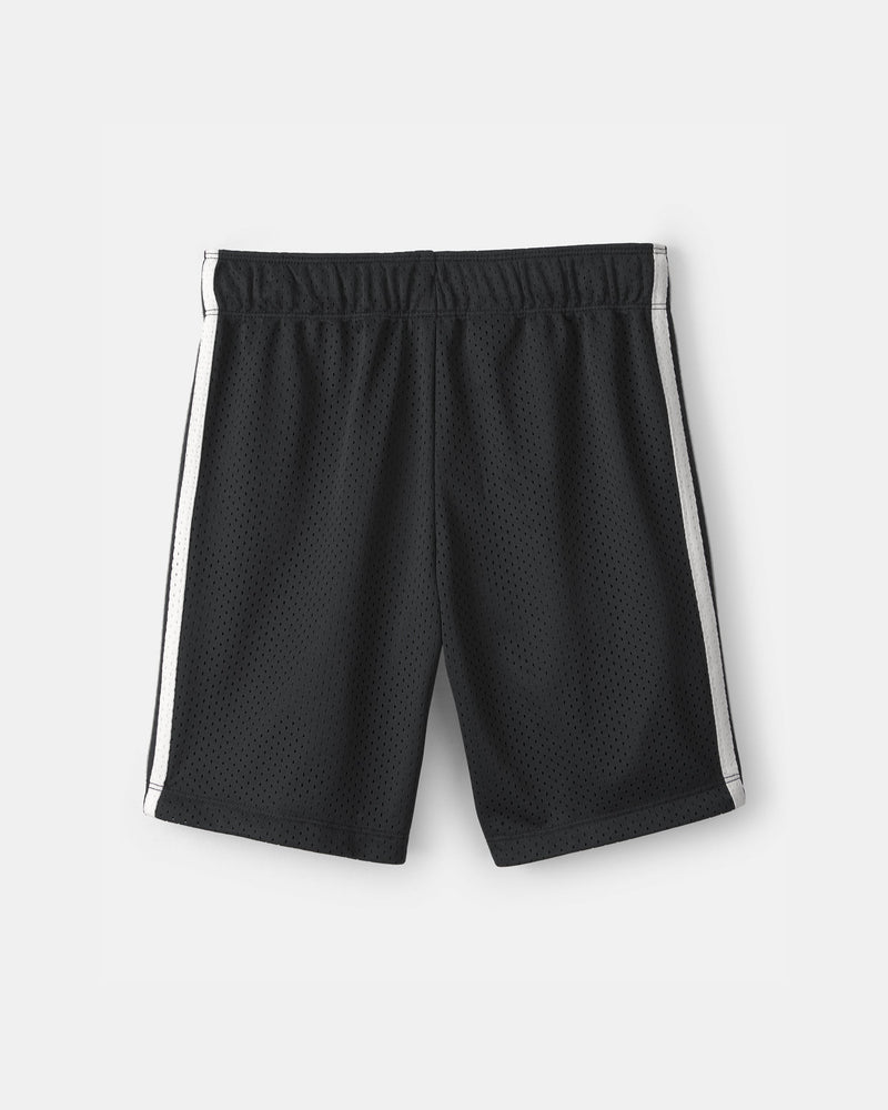 Boy Striped Mesh Active Shorts - Black