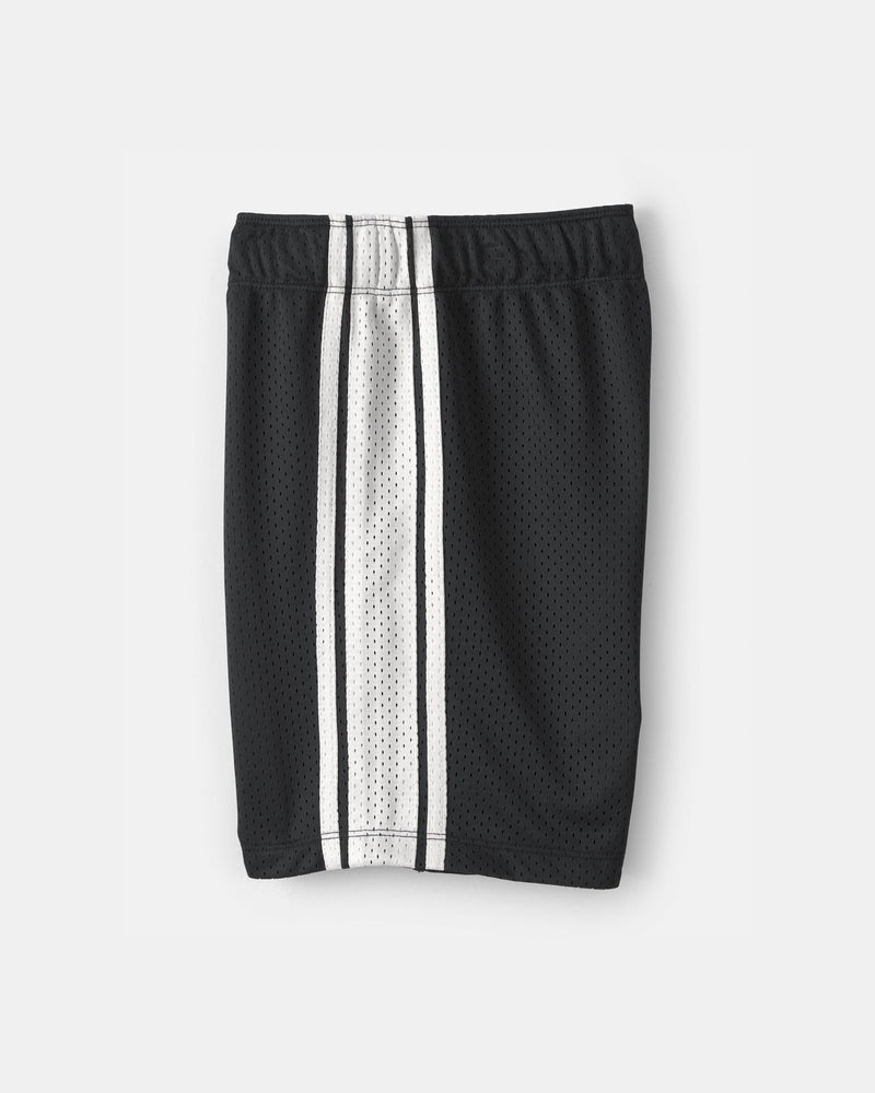Boy Striped Mesh Active Shorts - Black