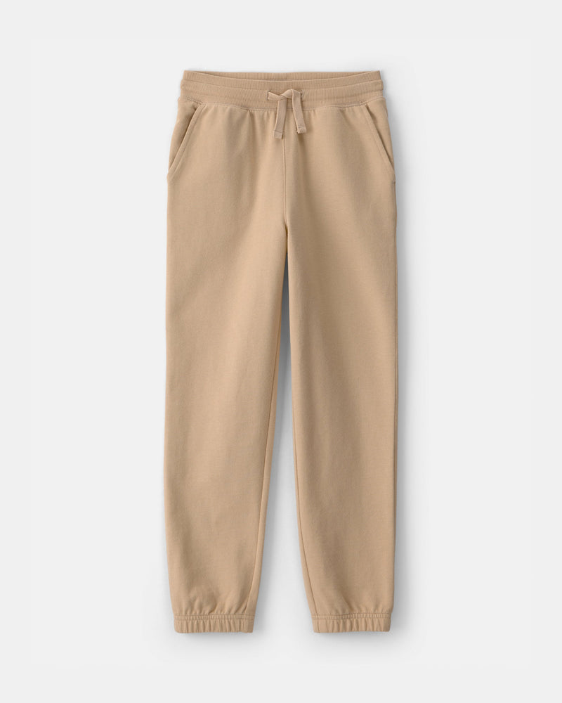 Boy Drawstring Knit Joggers - Beige
