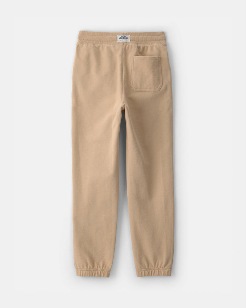 Boy Drawstring Knit Joggers - Beige