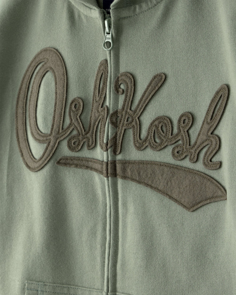 Boy OshKosh Logo Zip-Up Hoodie - Green