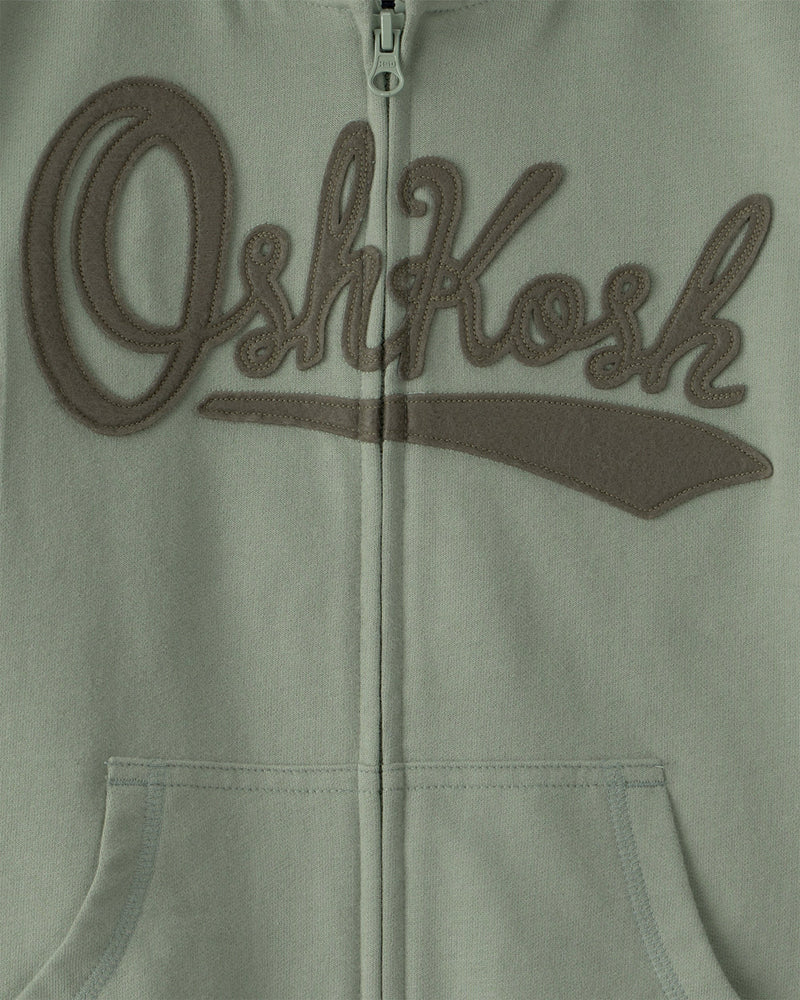 Boy OshKosh Logo Zip-Up Hoodie - Green