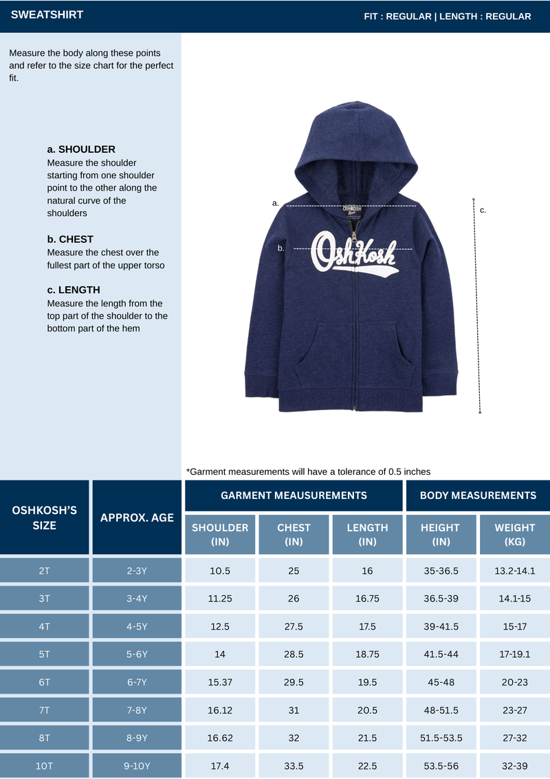 Boy Kid OshKosh Logo Zip-Up Hoodie - Red