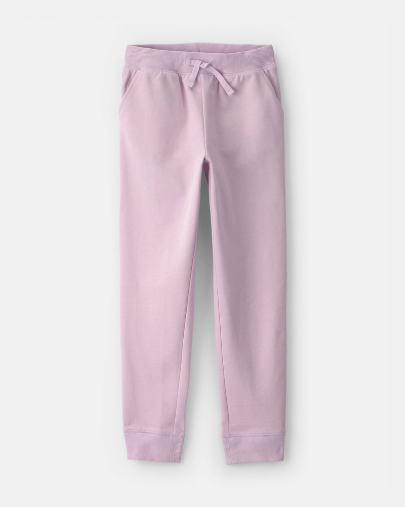Girl Drawstring Knit Joggers - Purple