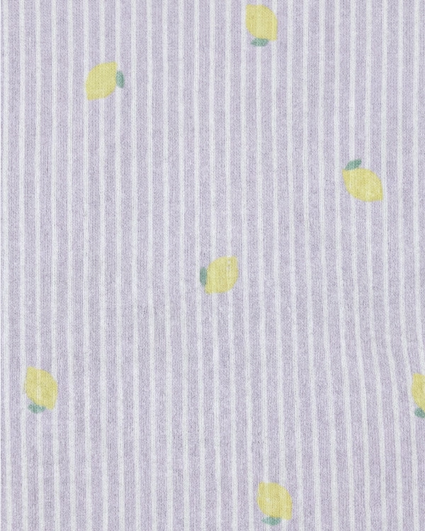 Toddler Girl Organic Cotton Knitted Dress In Fruit Print