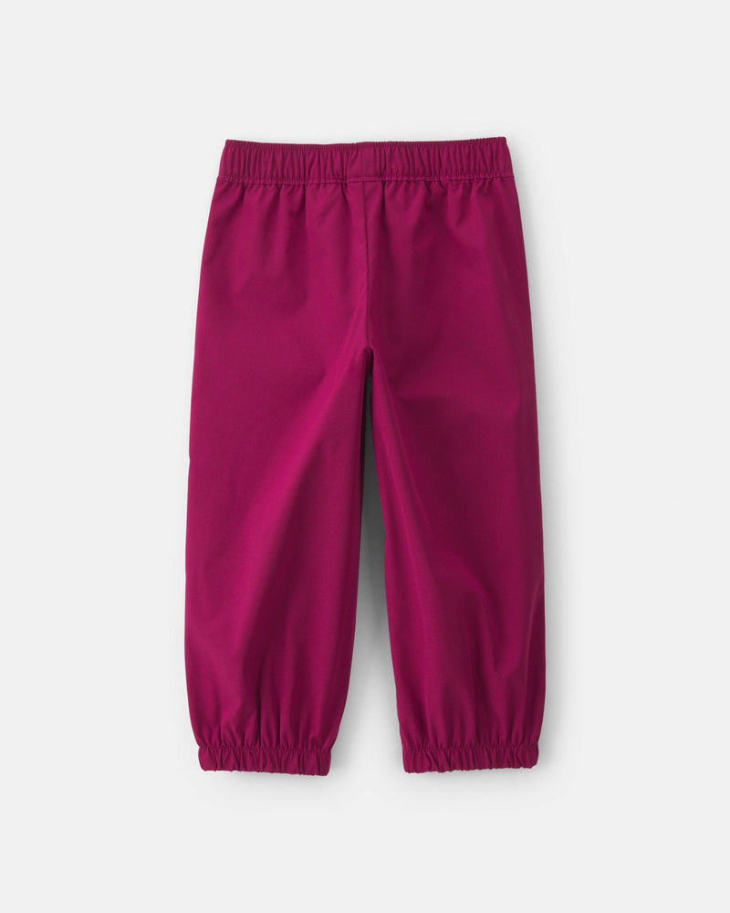 Toddler Girl Bow Cuff Poplin Joggers - Red