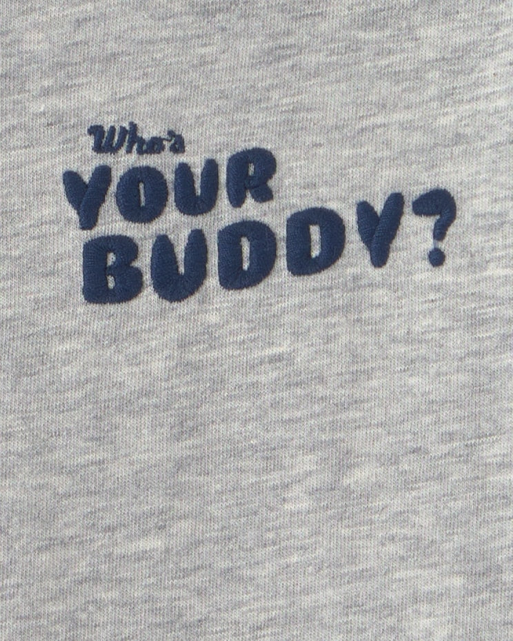 Toddler Boy Buddy Dog Long Sleeve Graphic Tee - Grey