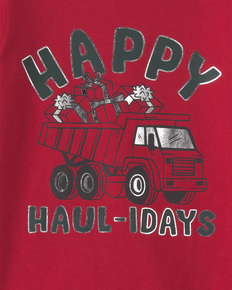 Toddler Boys 'Happy Haul-idays' Christmas Long-Sleeve Graphic Tee - Red