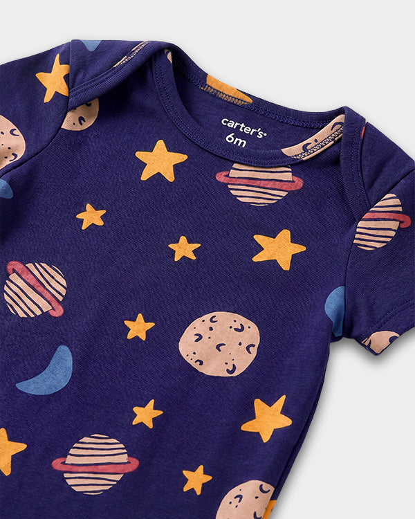 Baby Boy 3-Pack Organic Cotton Bodysuits in Outerspace Print