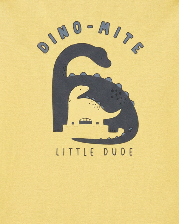 Baby Boy 3-Pack Organic Cotton Bodysuits in Dino Print