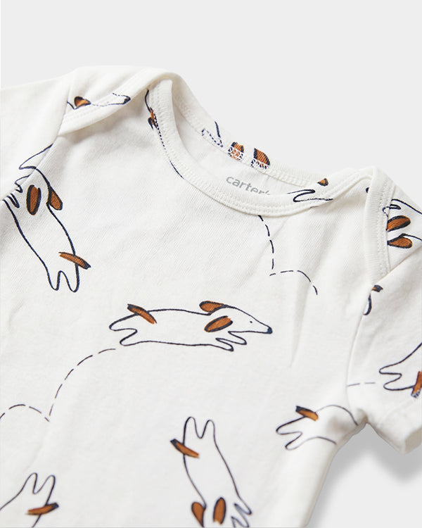 Baby Boy 3-Pack Organic Cotton Bodysuits in Animal Print