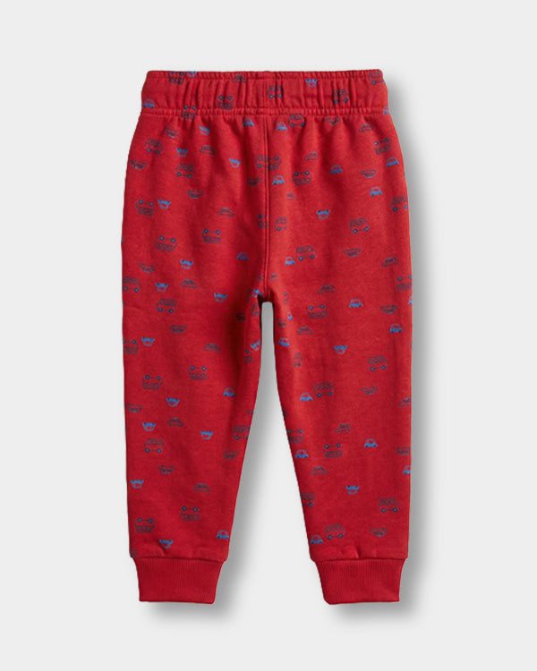 Baby Boy Organic Cotton Pull-On Pants In Transport Print