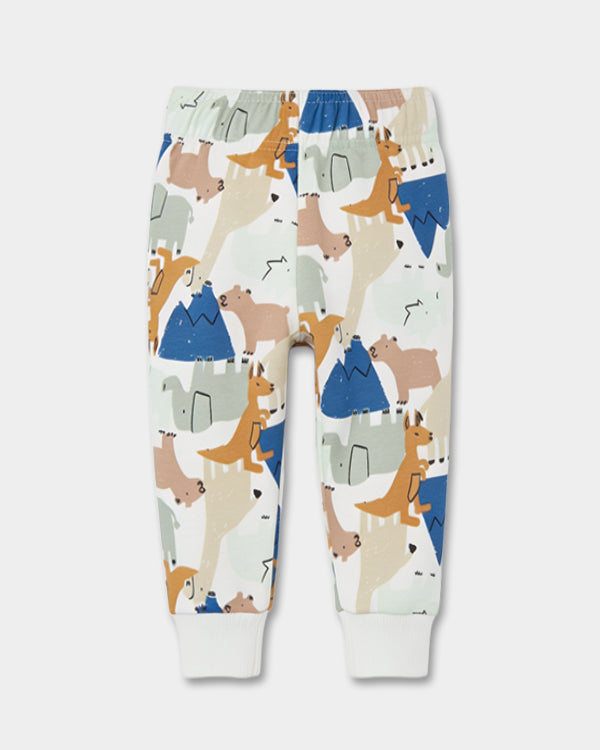 Baby Boy Organic Cotton Pull-On Pants In Animal Print