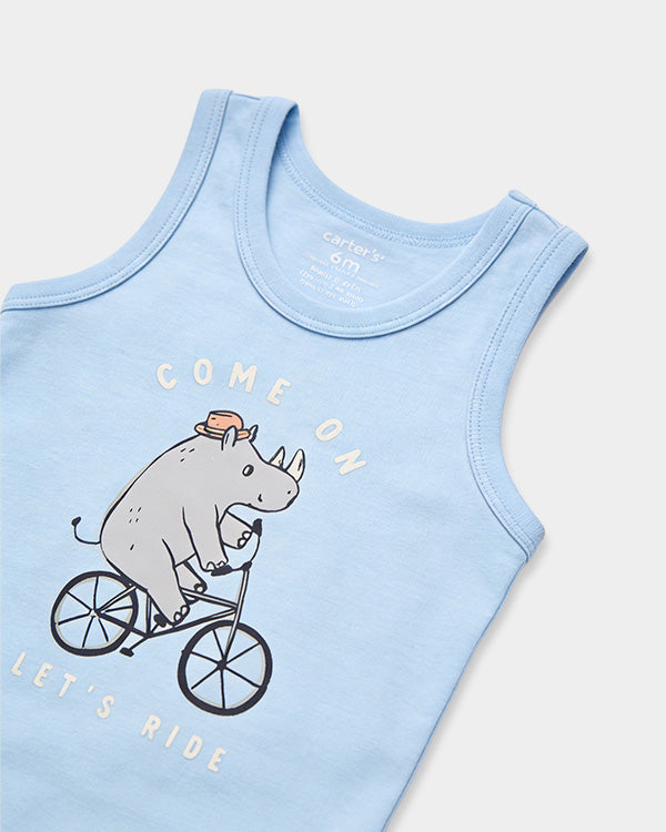 Baby Boy 3-Pack Organic Cotton Vest In Assorted Prints with Anti Microbial Finish
