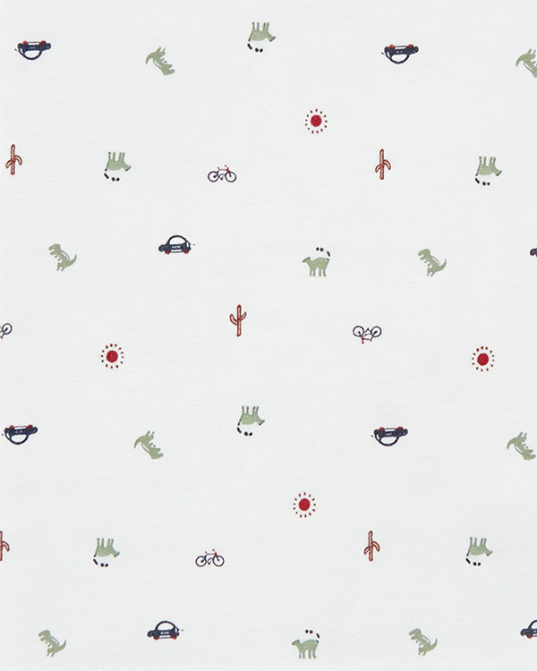 Baby Boy 3-Pack Organic Cotton Vest In Assorted Prints with Anti Microbial Finish
