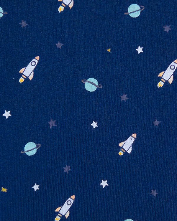 Baby Boy Organic Cotton Pull-On Shorts in Outerspace Print