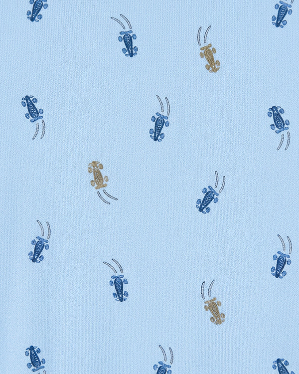 Baby Boy Organic Cotton Polo T-Shirt In Car Print
