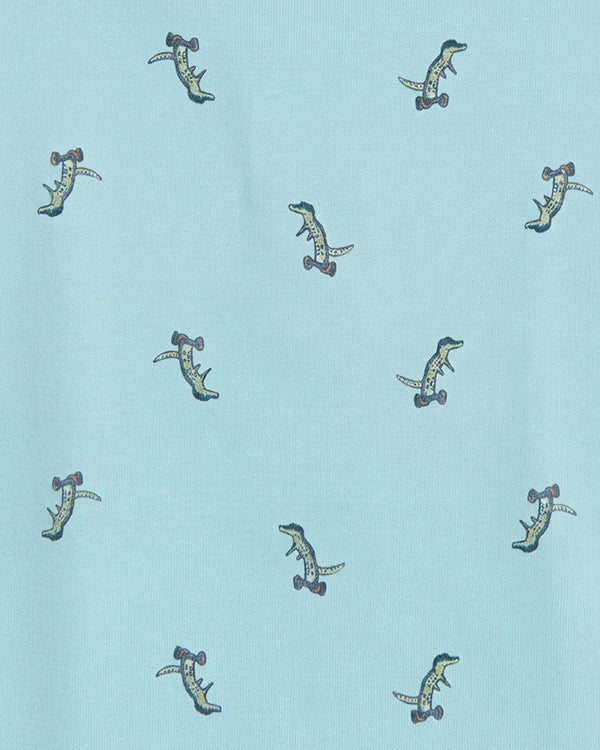 Baby Boy Organic Cotton Polo T-Shirt In Animal Print