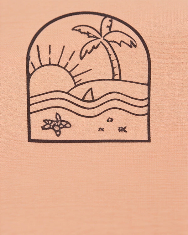 Baby Boy Organic Cotton Polo T-Shirt With Beach Logo Print