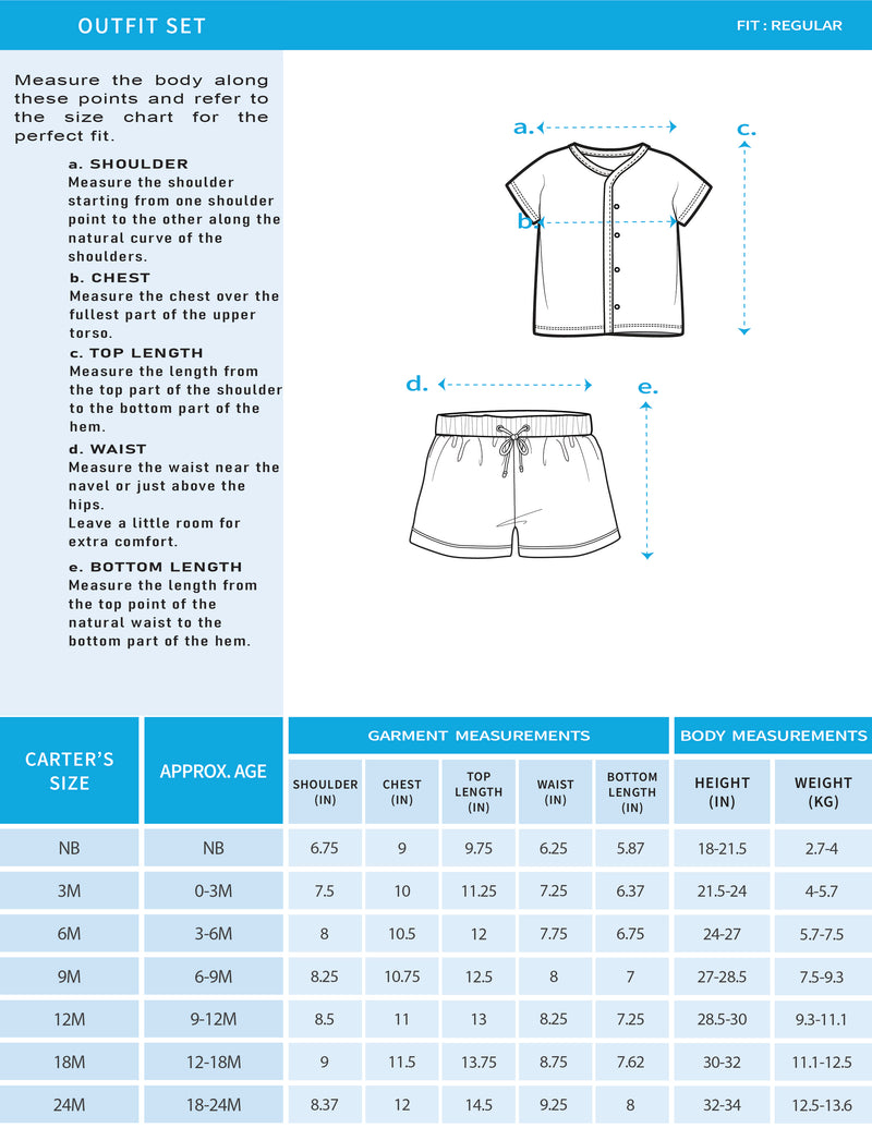 Baby Boy Organic Cotton Sea Print Front Open T-Shirt & Shorts Set