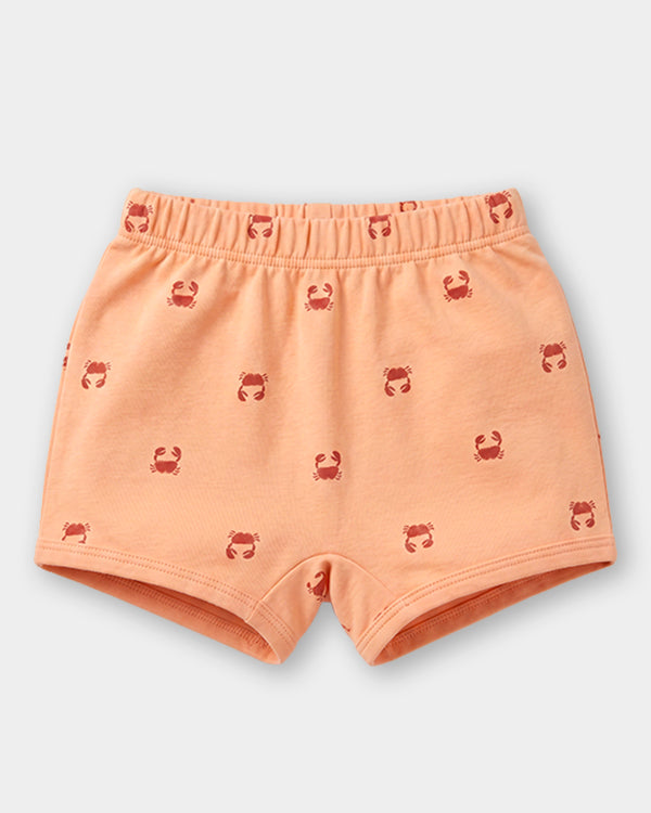 Baby Boy Organic Cotton Crab Print Front Open T-Shirt & Shorts Set