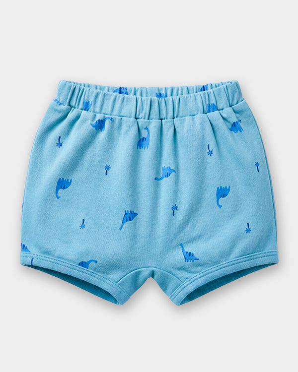 Baby Boy Organic Cotton Dino Print Front Open T-Shirt & Shorts Set