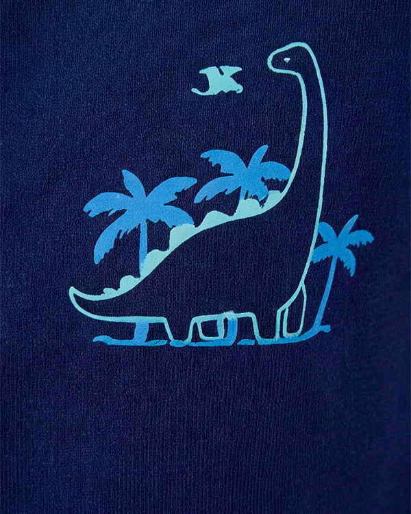 Baby Boy Organic Cotton Dino Print Front Open T-Shirt & Shorts Set