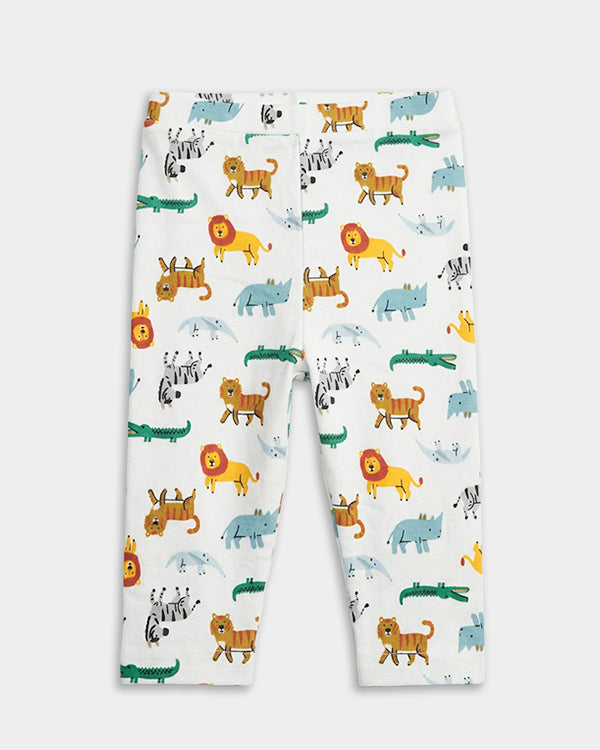 Baby Boy Organic Cotton Jungle Animal Print Front Open T-Shirt & Pant Set