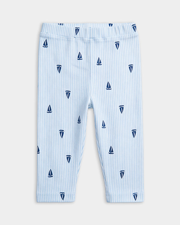 Baby Boy Organic Cotton Sea Print Front Open T-Shirt & Pant Set