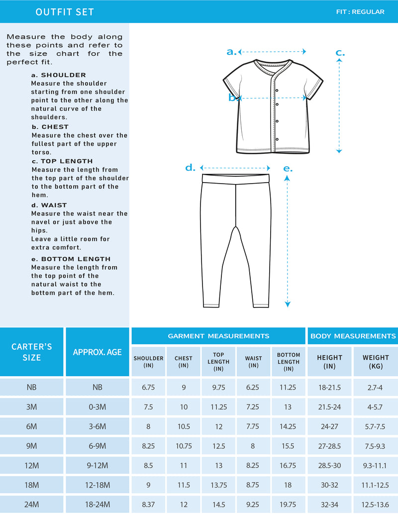 Baby Boy Organic Cotton Sea Print Front Open T-Shirt & Pant Set