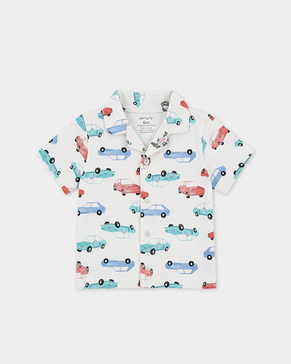 Baby Boy Organic Cotton Car Print T-Shirt & Pant Sleep-Set